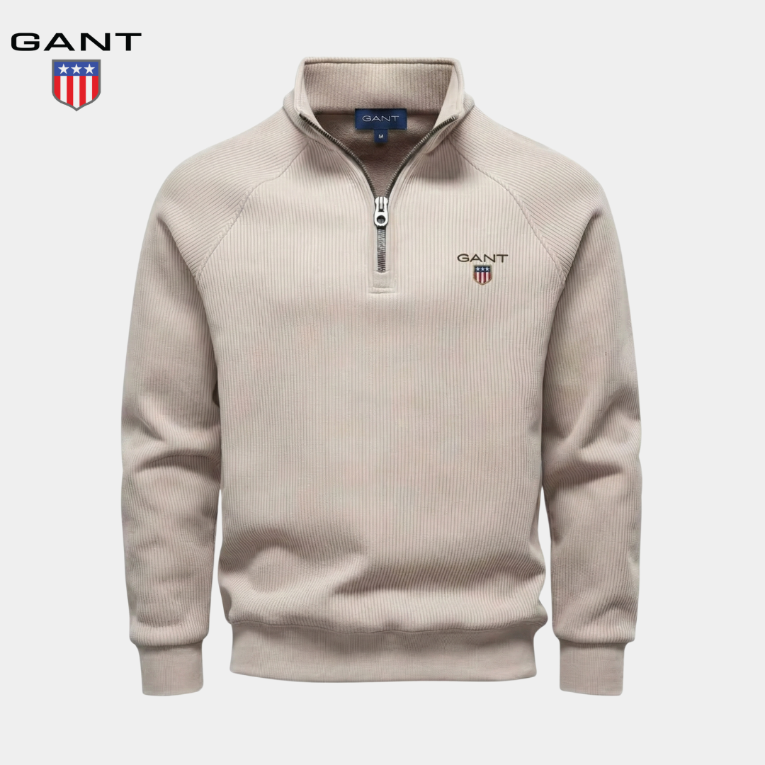 GANT™ Ribbad half-zip-sweatshirt