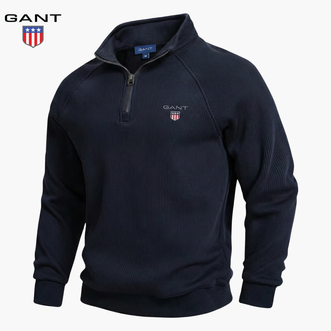 GANT™ Ribbad half-zip-sweatshirt